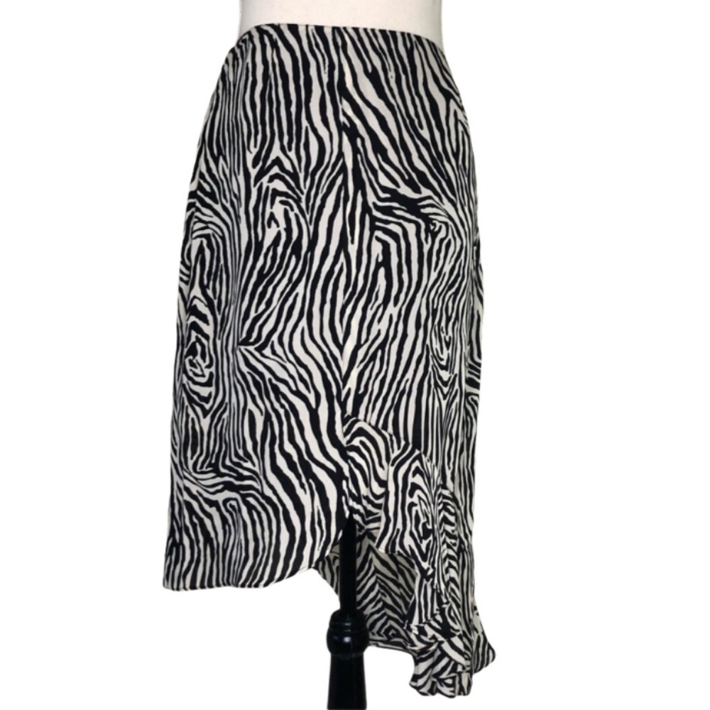 Nygard Collection black white 100% Silk Skirt 12